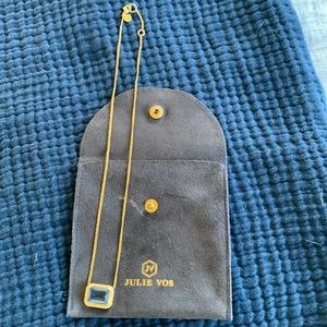 Julie Vos Adjustable Necklace Blue Stone Gold Plated